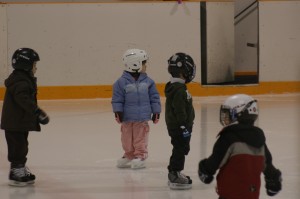 Looking at the teacher.